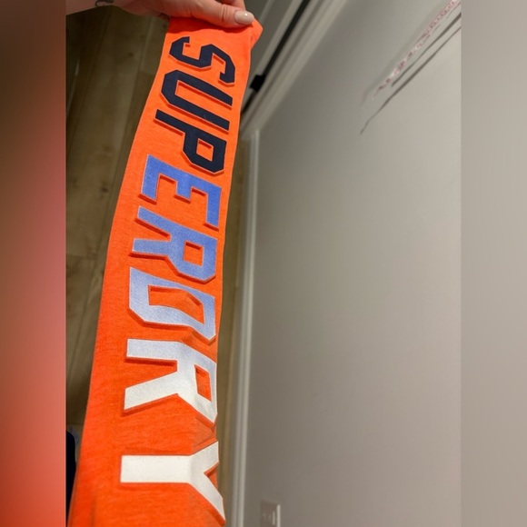 NWOT-Mens Superdry Vintage Logo Authentic Fade Long Sleeve T-Shirt - Orange - Picture 9 of 9